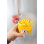 Handanca Özel Seri El Yapımı Limon Dilimli Katmanlı Dekoratif Jel Mum - Altın - Seçenek 1