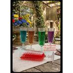 Handanca Remas Damalı Ayaklı Kristal Kahve Yanı Flüt Bardak 140ML - Seçenek 1 - Ahşap - Bej