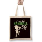 Handball Elf Handballer Ball Sports Coach Team Trainer Game Bez Çanta Uzun Saplı - Açık Bej - 40 X 40