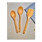 Handcraft Şimşir Ağacı 3 Parça ( Kaya Şimşiri ) Yüksek Dayanıklı Şimşir Kaşık Tahta Kaşık Mutfak Seti