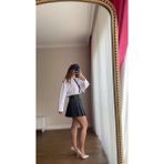 Hande Batmaz Butik Kemerli Pileli Antrasit Etek - XS