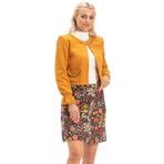 Hande Pazen Kısa Sonbahar ve Kışlık Etek Bahar Desen Mor Mor