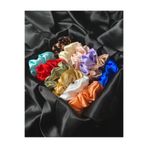 Handmade 4+1 Karışık Renk ve Desen Lastikli Scrunchies Tokalar (Hediyelik-Düğünlük-Kınalık-Nişanlık)