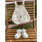 Handmade by Sevgi El Örgüsü Bebek Tulum ve Patik Seti - 1 - 9 Ay - Bej