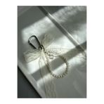 Handmade Ekru Dantel Kurdeleli İncili Yonca Figürlü Çanta Süsü Anahtarlık Coquette Bag Charm