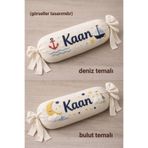 Handmade Kişiye Özel İsimli Punch Şeker Yastık – Bebek Odası Dekoratif Silindir Yastık