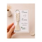 Handmade Kişiye Özel Makrome Anahtarlık 10'lu Set | Kartlı Bebek Mevlidi, Sünnet, Kına, Nikah, ve Baby Shower Hediyeliği