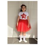 Handmade Kız Çocuk Kırmızı Simli Tütü Etek
