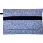 Handmade Macbook Air Kılıf Çanta 13.3'' Için Üzerine Siyah Bantlı Gri - Gri - Siyah