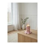 Handmade Modern Akışkan Formlu Dekoratif Mumluk - Minimalist Pembe Estetik Ev Objesi