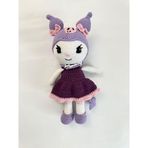 Handmade Mor ve Pembe El Örgüsü Amigurumi Bebek, Pamuk İplikten Yapılmış, Çocuklar İçin Sevimli Tığ İşi Oyuncak