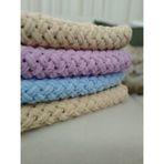 Handmade Puffybebek Battaniyesi - Ekru - Mor