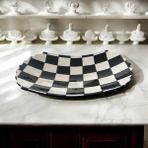 Handmade Servis Tabağı Dikdörtgen Dama Desentasarım Sunumluk Çini - HANDMADE SERVİS TABAĞI DİKDÖRTGEN DAMA DESEN TASARIM ÇİNİ SUNUMLUK