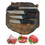Handmade Sürmene Kasap Kurban Serisi Bıçak Seti Et Sebze Yüzme Sıyırma 3Lü + Solingen 8 Bileyici