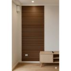 HandMadeCorner Ceviz Renk MDF Duvar Paneli 100×280 cm | Akustik Keçeli Dekoratif Çıta Paneli 6 mm