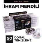 Handy Towel Ihram Için Doğal Temizleme Mendili, Hac - Umre Alkolsüz ve Kokusuz Helal Mendil 50 Adet