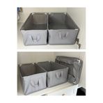 Handyol 1 Adet 45x30x20 Çelik Çerçeveli Katlanabilir Dolap İçi Raf Düzenleyici Saklama Kutusu Organizer