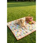 Handyol Piknik örtüsü Kareli Piknik Örtüsü 140x140 cm Hafif Katlanabilir Kamp Bahçe ve Plaj Örtüsü