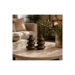 Handyol Taş Tozu Modern Dekoratif Vazo Seti 2'li | Minimalist Sehpa ve Kitaplık Dekoru