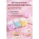 Hane Dostu 100 Yaprak Eriyen Mini Parfümlü Kağıt Sabun – Cep Boy, Taşınabilir Hijyen Sabunu