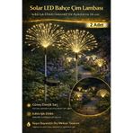 Hane Dostu 2 Adet Solar LED Bahçe Çim Lambası – Saçak Şemsiye Efektli Dekoratif Yol Aydınlatma (95 cm)