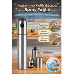 Hane Dostu Paslanmaz Çelik Spray Yağlık 100 ml Zeytinyağı & Sirke Püskürtücü Sprey Şişe