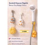 Hane Dostu Sevimli Hayvan Figürlü Duş Başlığı Tutucu – Delmeden Montaj Güçlü Yapışkanlı Banyo Askısı