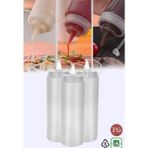 Hane216 3 Adet Sızdırmaz Kapaklı Plastik Yağ Şişesi Yağdanlık Sos Şişesi 700 ml - Şeffaf