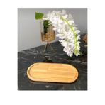 Hanedanev 1 Adet Bambu Yağdanlık Altlık Stand Ahşap Sunum Tahtası - Yağlık Altlığı 10x19,5 Cm