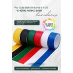 Hanedanev 10 Adet Renkli 5 Metre Pvc Elektrik Izolasyon Bandı Izole Bant - 5 Renk 6 Yds - Antik