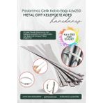 Hanedanev 12 Adet Metal Paslanmaz Cırt Kelepçe 4.6X250 mm Çelik Kablo Zip Bağı Çok Amaçlı Metal Bağlama - 01-Siyah