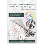 Hanedanev 12 Adet Metal Paslanmaz Cırt Kelepçe 4.6X300 mm Çelik Kablo Zip Bağı Çok Amaçlı Metal Bağlama - 01P-Pembe