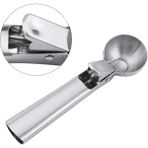 Hanedanev Paslanmaz Çelik Inox Dondurma Kaşığı - Karpuz Kurabiye Köfte Helva Porsiyonlama - Top Şekillendirici - Gümüş