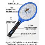 Hanedanev Şarjlı Sinek Raketi Elektronik Sivrisinek ve Karasinek Öldürücü Raket Sinek Savar Şarj Edilebilir