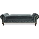Hanel Mobilya Pipa Chesterfield Chester Benç Puf Füme Kadife Kumaş - 75 x 200 cm
