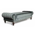 Hanel Mobilya Pipa Chesterfield Füme Kadife Kumaş Chester Benç Puf
