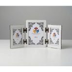 Hanem Çerçeve Mdf Ahşap 3'lü Menteşeli Fotoğraf Çerçevesi & Yanlar 10X15 Ortası 15X21 - Beyaz