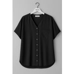Hanezza Büyük Beden Kadın Yarım Kol Şık Bluz - Hanezza Plus Size Koleksiyonu