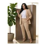 Hanezza Kadın Blazer Ceket | Krem | Büyük Beden | 7 Renk | Takım Elbise Uyumlu