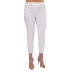 Hanezza Kadın Büyük Beden Beyaz Bilek Boy Yüksek Bel 42-56 Likralı Slim Fit Pantolon