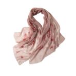 HangErFeng Kadın Hafif Kaşmir Eşarp Gül Baskılı Püskül Şal Allık Pembe 1608