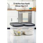 Hangora 2'li 7.5 Lt Multibox Kayar Kapaklı Saklama Kabı & Erzak Kabı & Toz Ve Tablet Deterjan Kutusu ( Eti BRNS0002-2D