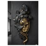 Hanlar Home Dekoratif Maske Pano Duvar Heykel (53X26CM)