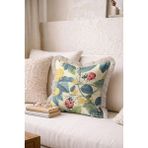 Hanna Home Hardal Sarı Kırlent Kılıfı Çiçekli Dekoratif Yastık Kılıfı Saçaklı Kırlent Kanepe Dekorasyonu 43X43 cm - 43 x 43 cm