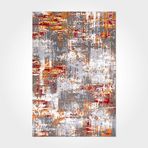 Hannah Gri Polyester Dikdörtgen Pamuk Makinada Yıkanabilir Kaymaz Taban Dijital Makine Baskı Salon Halı-I-Cr-Printed Carpet-2550PC-100x150