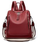 Hannah Peach Kadın Sırt Çantası Büyük Kapasiteli Hırsızlığa Karşı Yumuşak Deri Seyahat Omuz Crossbody Çanta (Yurt Dışından) - Açık Kırmızı