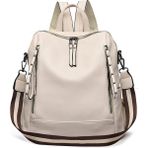 Hannah Peach Kadın Sırt Çantası Büyük Kapasiteli Hırsızlığa Karşı Yumuşak Deri Seyahat Omuz Crossbody Çanta (Yurt Dışından) - Beyaz