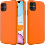 HANPORIUM Apple iPhone 12 Uyumlu Silikon Kılıf - Pastel Renk Tonu Esnek Tam Koruma Kapak - Turuncu