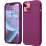 HANPORIUM Apple iPhone 15 Plus Uyumlu Silikon Kılıf - Pastel Renk Tonu Esnek Tam Koruma Kapak - Bordo