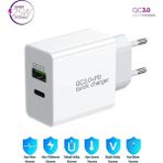 HANPORIUM General Mobile GM 9 Plus Uyumlu 25W Ultra Hızlı Çoklu Şarj Cihazı Adaptör Qualcomm3.0 + PD - İthalatçı Garantili - Beyaz